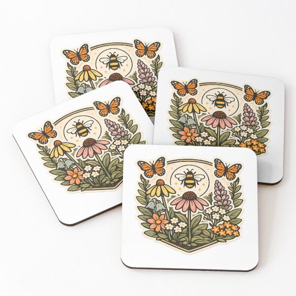 Item preview, Vintage Pollinator Garden Botanical Badge designed and sold by StickerinoShop.