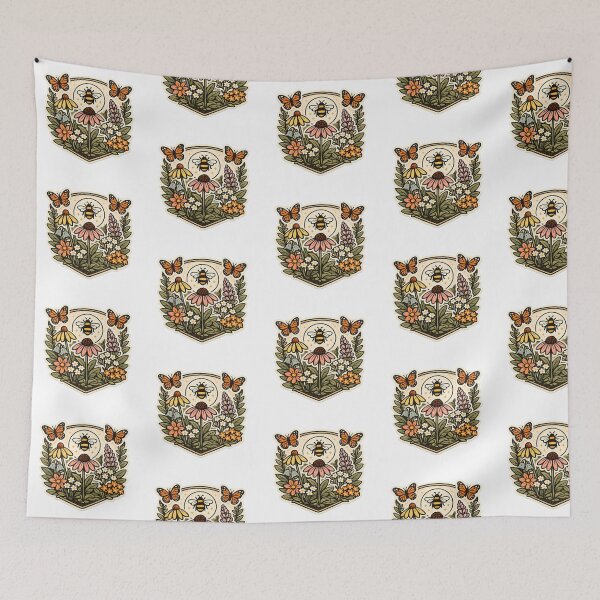 Item preview, Vintage Pollinator Garden Botanical Badge designed and sold by StickerinoShop.