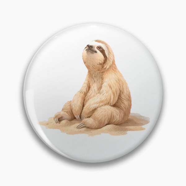 Item preview, Beach Sloth Enjoying Summer Sunshine – Peaceful Slow Living Illustration designed and sold by Quiet Joy Studio.