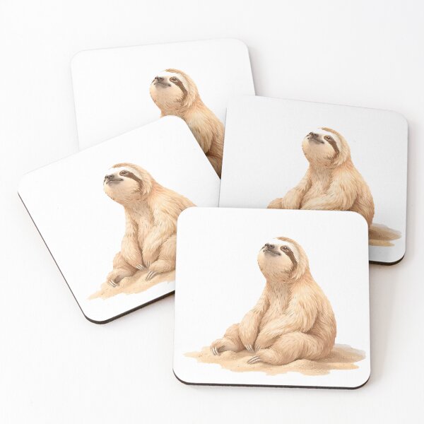 Item preview, Beach Sloth Enjoying Summer Sunshine – Peaceful Slow Living Illustration designed and sold by Quiet Joy Studio.