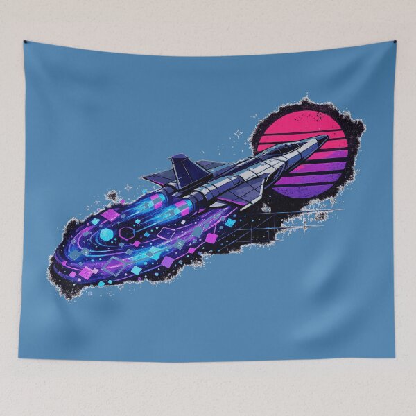 Item preview, Neon Retro Anime Spaceship Warp Trail designed and sold by KungPowUnicorn.