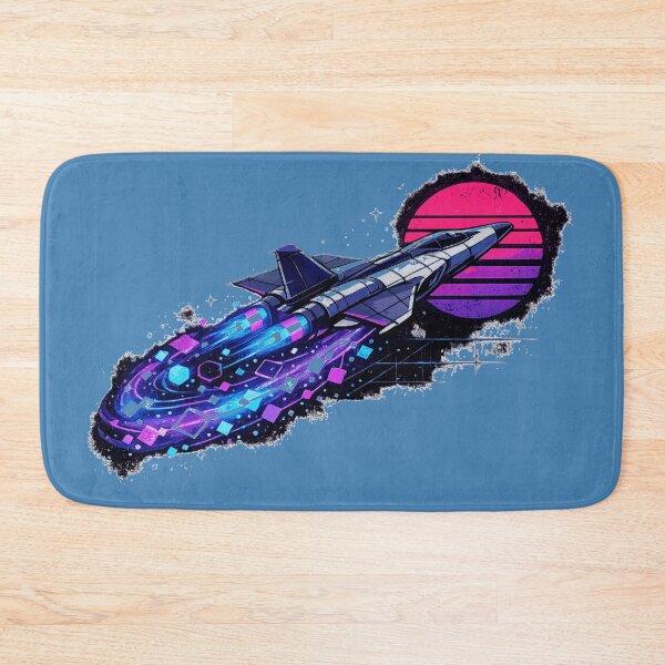 Item preview, Neon Retro Anime Spaceship Warp Trail designed and sold by KungPowUnicorn.