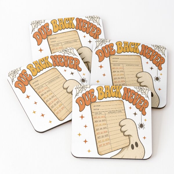 Item preview, Due Back Never Retro Spirit with library card designed and sold by BoosterShop.