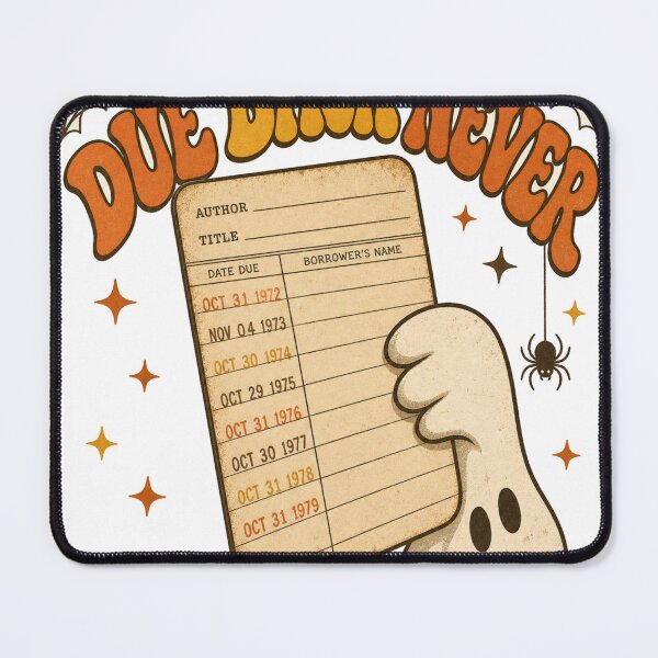 Item preview, Due Back Never Retro Spirit with library card designed and sold by BoosterShop.