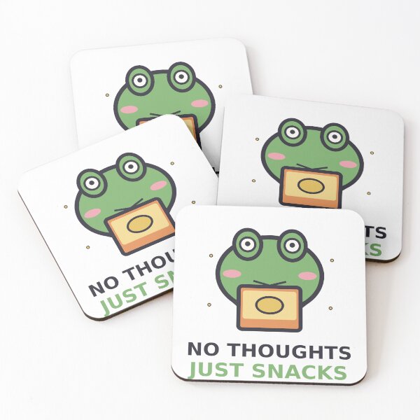 Item preview, No Thoughts Just Snacks — Cute Frog Snack Design, Funny Gift For Food Lovers designed and sold by QuirkyCartel.