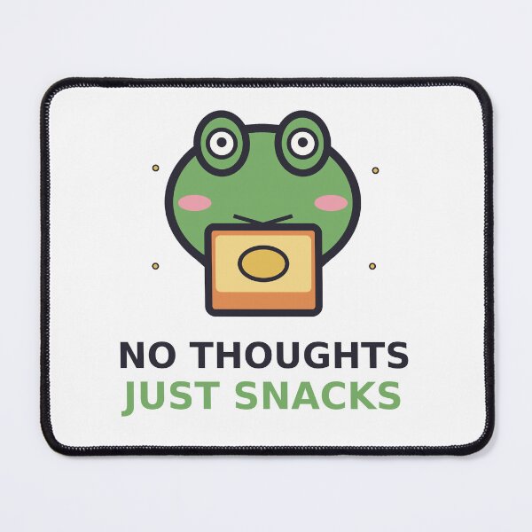 Item preview, No Thoughts Just Snacks — Cute Frog Snack Design, Funny Gift For Food Lovers designed and sold by QuirkyCartel.
