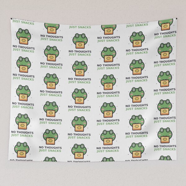Item preview, No Thoughts Just Snacks — Cute Frog Snack Design, Funny Gift For Food Lovers designed and sold by QuirkyCartel.