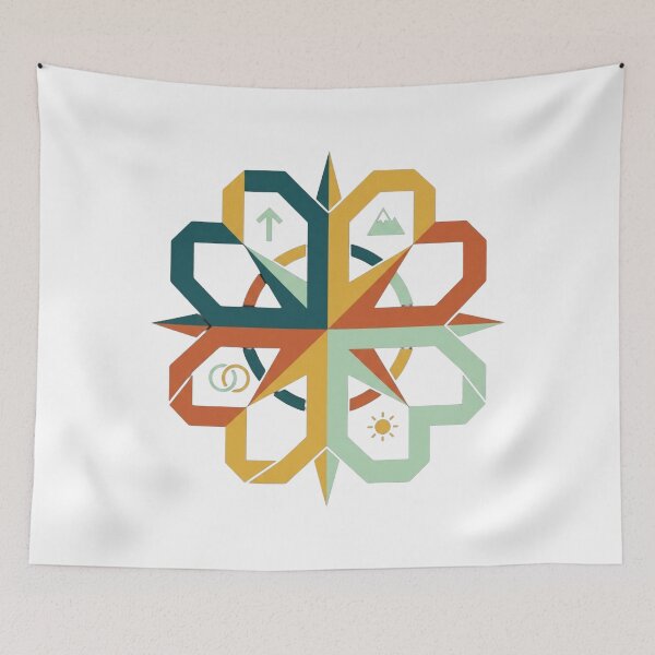 Item preview, Retro Geometric Compass & Wilderness Emblem designed and sold by Dzblack.