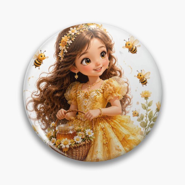 Item preview, Cute Honey Bee Princess Sticker | Kawaii Sunflower Fairy Girl with Honey Basket Die Cut designed and sold by KeerthiCuteFind.