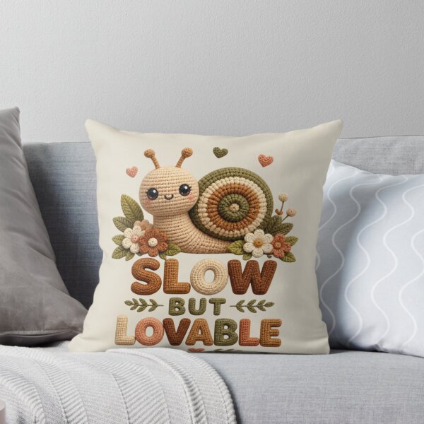 Item preview, Slow But Lovable Cute Crochet Snail Funny Garden Animal Gift designed and sold by Panom Suavichien.