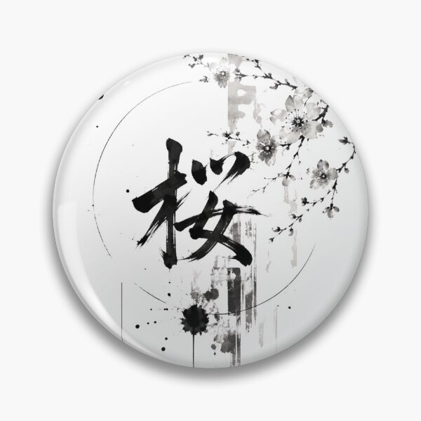 Item preview, Modern Sakura Kanji Sumi-e Ink Art designed and sold by SUMIBOKU.