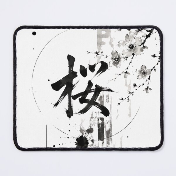 Item preview, Modern Sakura Kanji Sumi-e Ink Art designed and sold by SUMIBOKU.