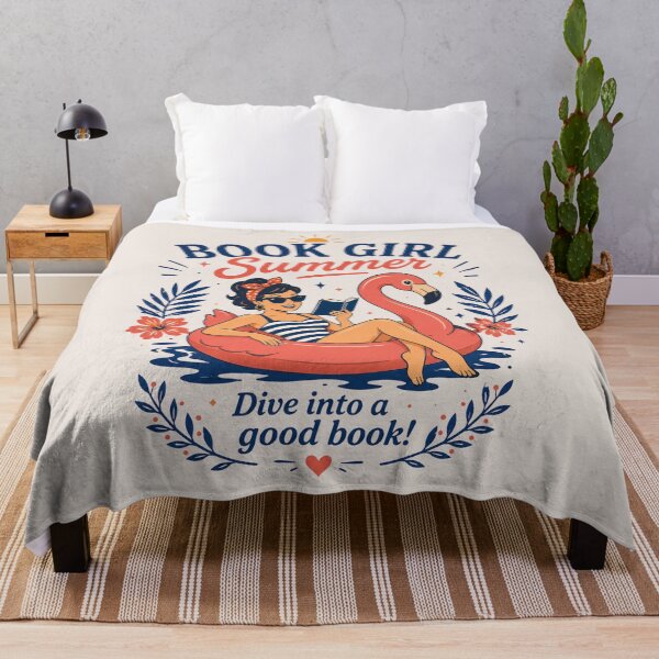 Item preview, Book Girl Summer, Retro Bookworm Beach designed and sold by Sprinkle12345.