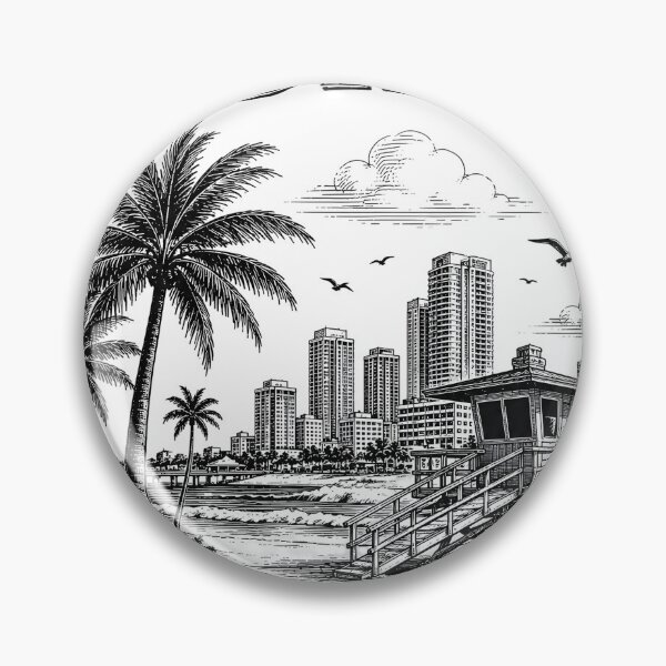 Item preview, Florida Beach Skyline Vintage Design designed and sold by TAOptimus .