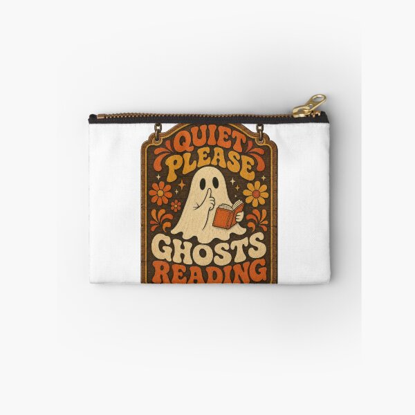 Item preview, Quiet Please Ghosts Reading Retro Library Sign designed and sold by BoosterShop.