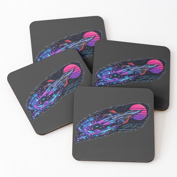 Item preview, Synthwave Vintage Anime Spaceship Warp Trail designed and sold by KungPowUnicorn.