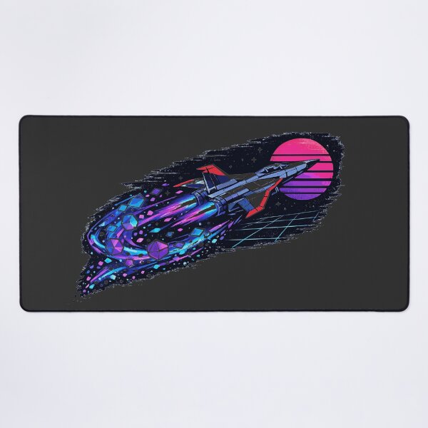 Item preview, Synthwave Vintage Anime Spaceship Warp Trail designed and sold by KungPowUnicorn.