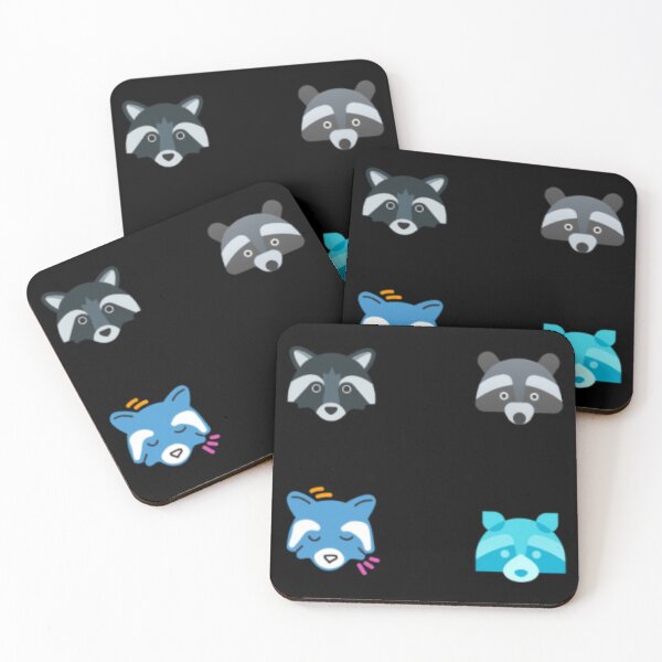 Item preview, Cute Minimalist Raccoon Faces - Geometric Woodland Pattern designed and sold by Yasmine Mohammed.