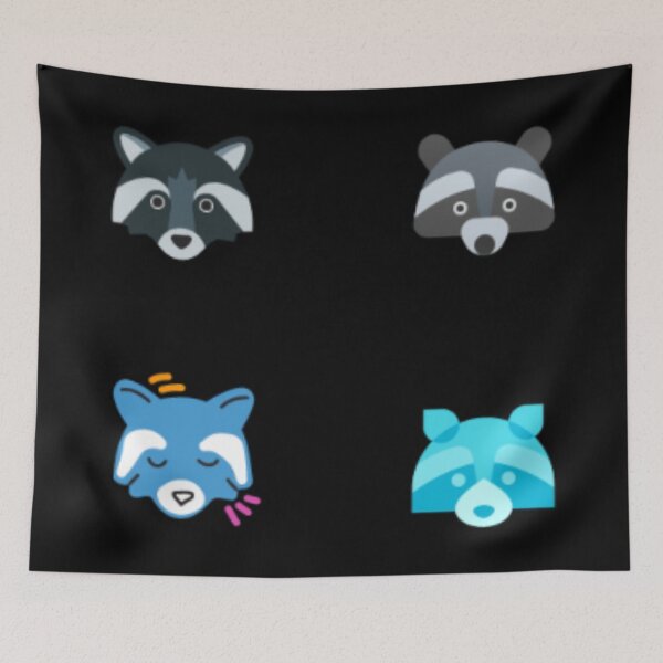 Item preview, Cute Minimalist Raccoon Faces - Geometric Woodland Pattern designed and sold by Yasmine Mohammed.