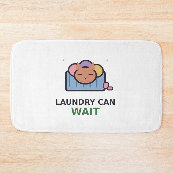 Item preview, Laundry Can Wait — Funny Lazy Cat Design, Cute Gift For Procrastinators designed and sold by QuirkyCartel.