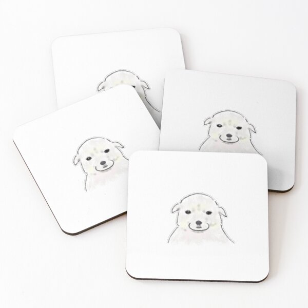 Item preview, Cute White Puppy Face Smiling Illustration designed and sold by raun.draw.