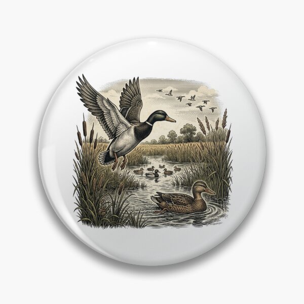 Item preview, Vintage Duck Etching Art Print Retro Waterfowl Wildlife Illustration Rustic Cabin Decor designed and sold by raedattia.