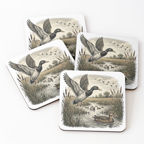 Item preview, Vintage Duck Etching Art Print Retro Waterfowl Wildlife Illustration Rustic Cabin Decor designed and sold by raedattia.