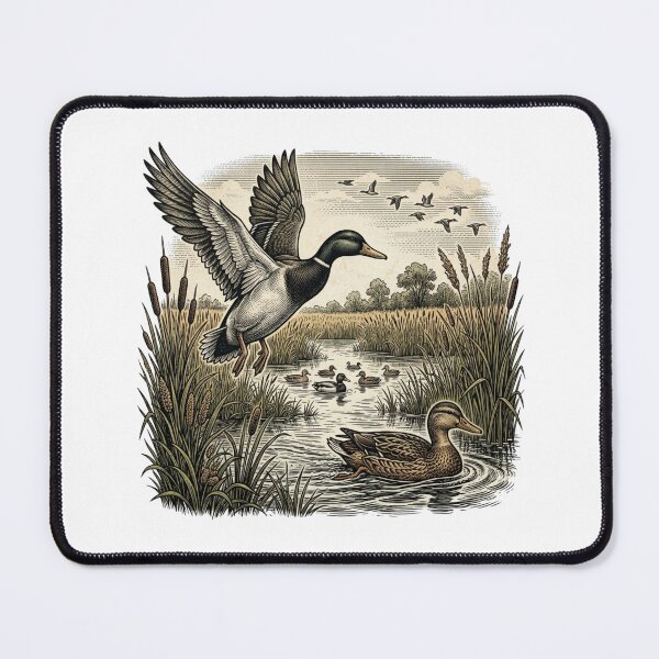 Item preview, Vintage Duck Etching Art Print Retro Waterfowl Wildlife Illustration Rustic Cabin Decor designed and sold by raedattia.