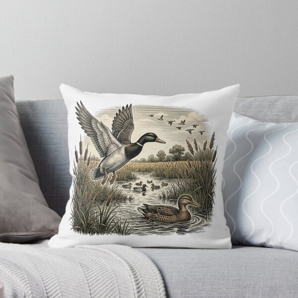 Item preview, Vintage Duck Etching Art Print Retro Waterfowl Wildlife Illustration Rustic Cabin Decor designed and sold by raedattia.