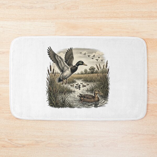 Item preview, Vintage Duck Etching Art Print Retro Waterfowl Wildlife Illustration Rustic Cabin Decor designed and sold by raedattia.