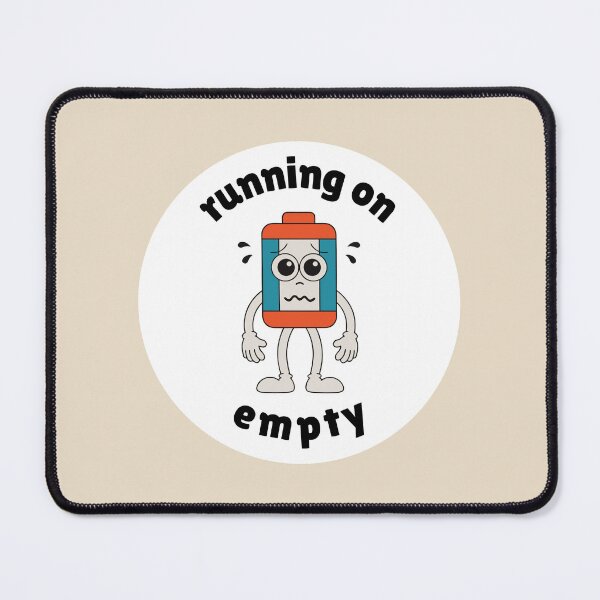 Item preview, Running On Empty Retro Low Battery Mascot designed and sold by SlapHappyStudio.