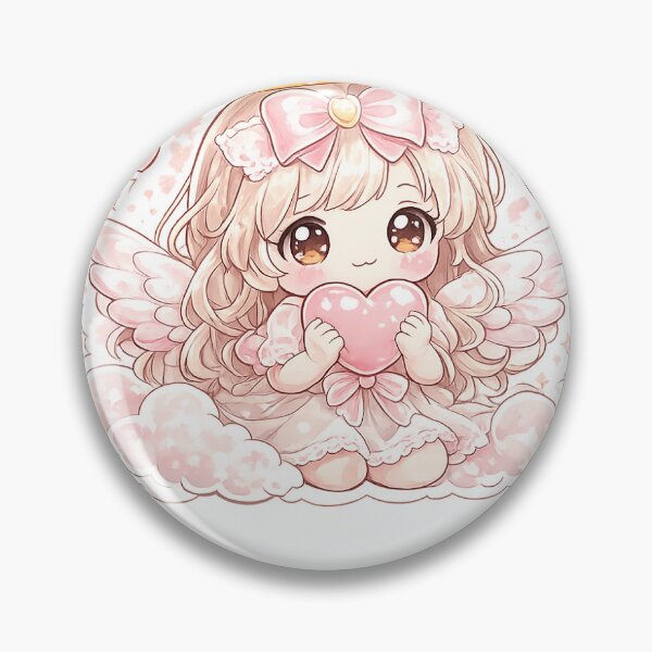 Item preview, Cute Pink Angel Girl Heart Sticker designed and sold by Chinnibujji.