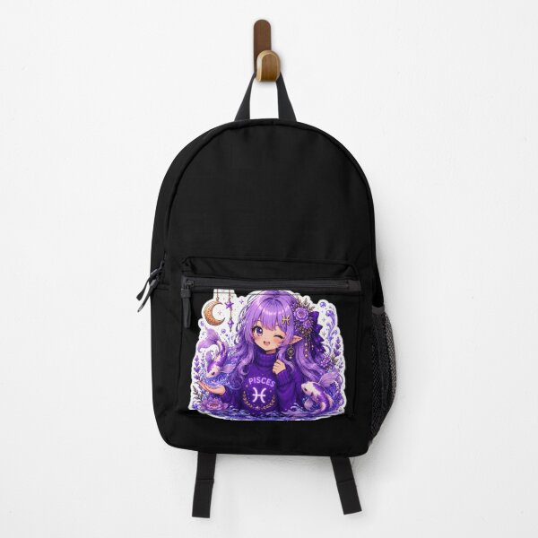 Item preview, Kawaii Pisces Zodiac Girl with Koi Fish | Cute Purple Anime Astrology Design designed and sold by MysticPurpleHue.