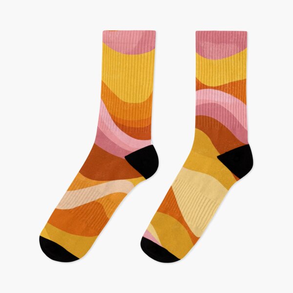 Item preview, Psychedelic Waves 70s - Retro Pattern Orange Mustard Pink designed and sold by DkSpirit.