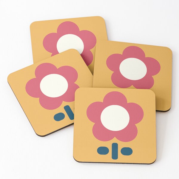 Item preview, Retro Pink Flower Minimalist Mid Century Illustration designed and sold by ParadiseSh0p.
