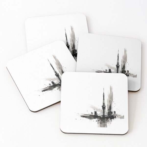 Item preview, Modern Tokyo Tower Sumi-e Ink Art designed and sold by SUMIBOKU.