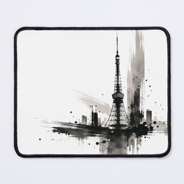 Item preview, Modern Tokyo Tower Sumi-e Ink Art designed and sold by SUMIBOKU.