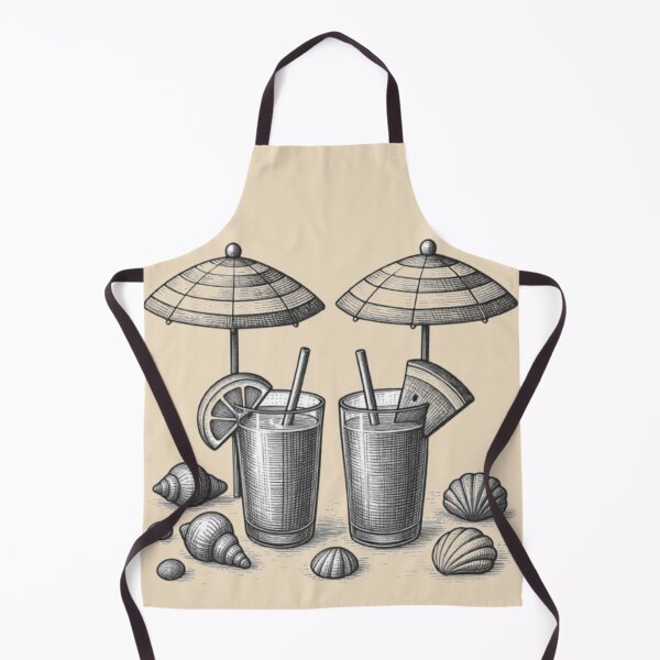 Item preview, Tropical Beach Drinks — Summer Cocktails & Seashell Illustration designed and sold by Catfcreations.