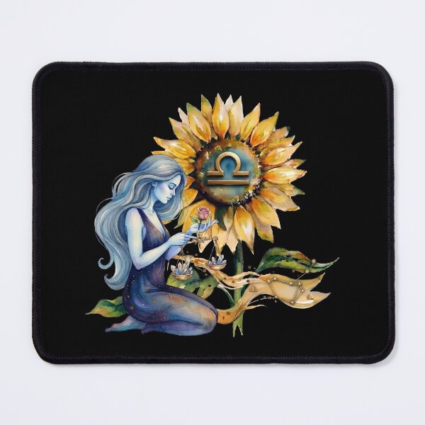 Item preview, Libra Zodiac Goddess Watercolor Sunflower Art designed and sold by SilentFlower.