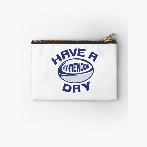 Item preview, Have a Try-Mendous Day | Funny Rugby Pun In Blue designed and sold by Aioli’s Attic.