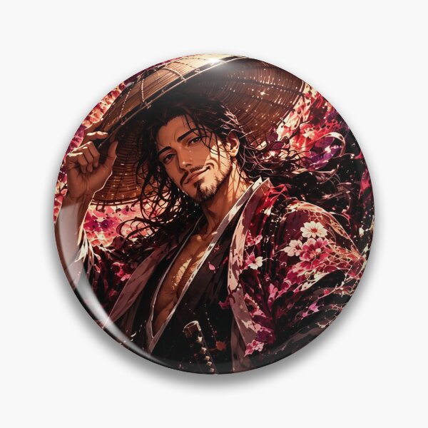 Item preview, Crimson Samurai Bloom | Floral Warrior Portrait | Japanese Ink Style Art Print designed and sold by Dyan4.
