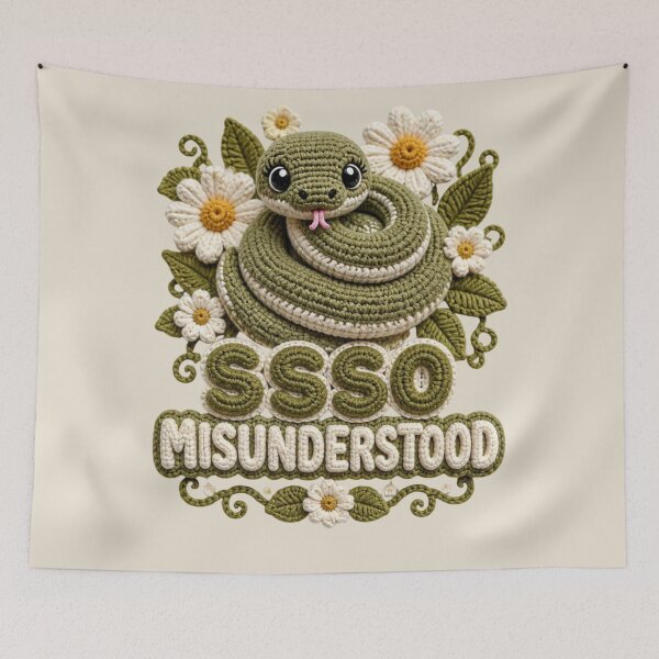 Item preview, Ssso Misunderstood Cute Crochet Snake Funny Reptile Lover Gift designed and sold by Panom Suavichien.