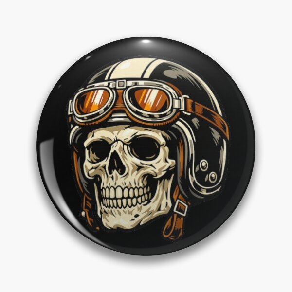 Item preview, skull wearing a classic helmet designed and sold by FLATVAC STICKER.