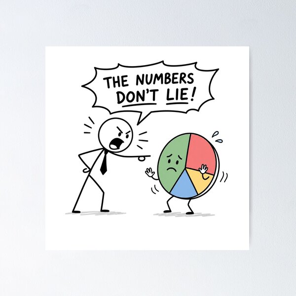 Item preview, Numbers Don't Lie Stick Figure Shouting at Data Chart - Funny Analyst & Trader Office Humor designed and sold by Ink Matrix.