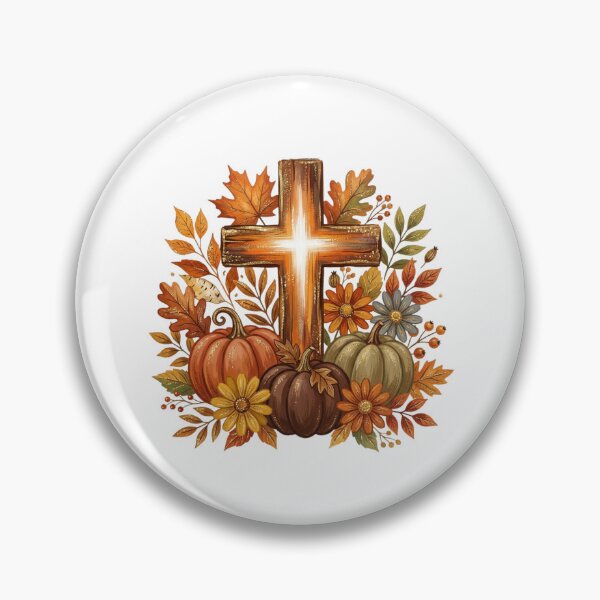 Item preview, Christian Fall Cross Pumpkin Watercolor Art Faith Autumn Blessing Religious Design designed and sold by raedattia.