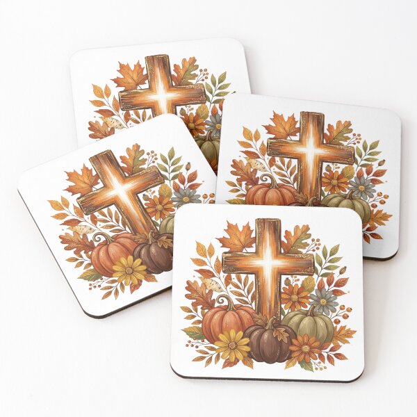 Item preview, Christian Fall Cross Pumpkin Watercolor Art Faith Autumn Blessing Religious Design designed and sold by raedattia.