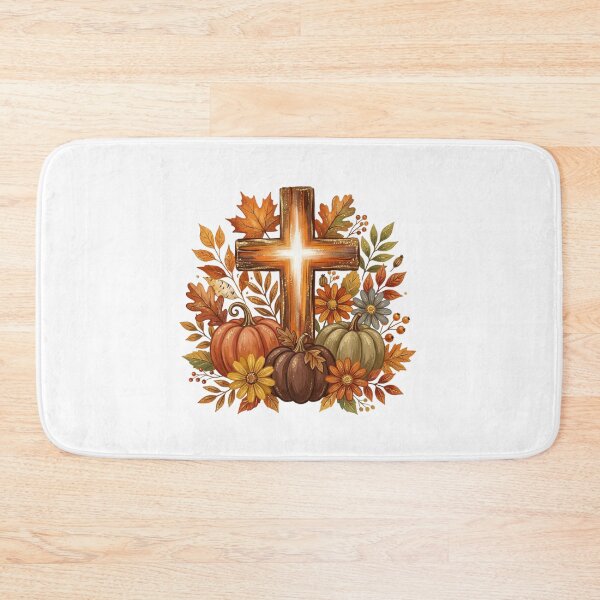 Item preview, Christian Fall Cross Pumpkin Watercolor Art Faith Autumn Blessing Religious Design designed and sold by raedattia.