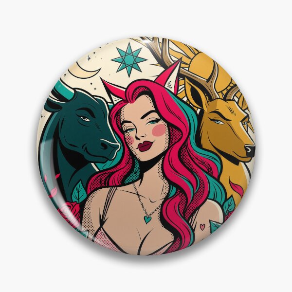 Item preview, Vixen with a stag and bull - day and night designed and sold by KHAIREVIXEN.