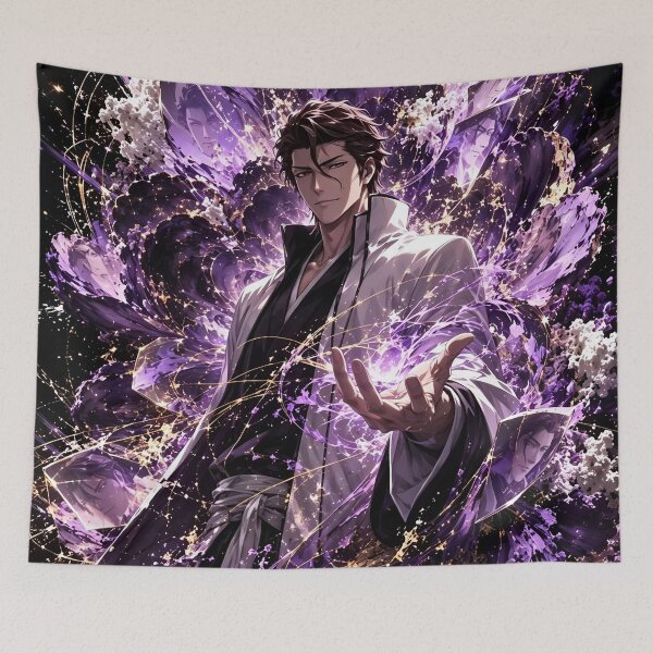 Item preview, Aizen | Mystic Purple Sorcerer | Cosmic Energy Warrior | Dark Fantasy Anime Inspired Art designed and sold by Dyan4.