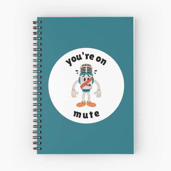 Item preview, You're On Mute Retro Microphone Mascot designed and sold by SlapHappyStudio.